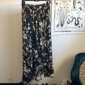 Free People Sheer Floral Maxi Skirt